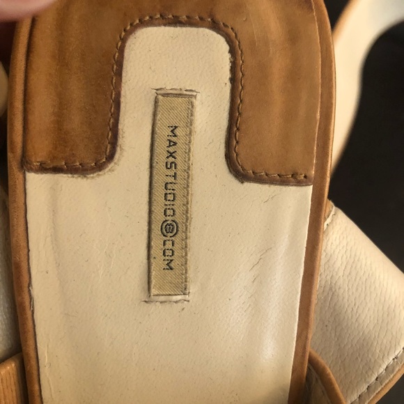 Max Studio Ankle Wrap Heels. Super sexy, tan 10 - Picture 2 of 5